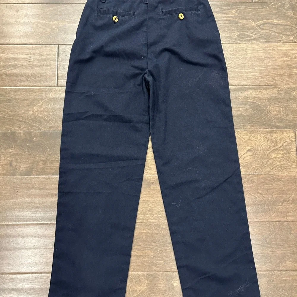 Eddie‎ Bauer Girls' School Pants Navy Flat Front Straight Leg 12